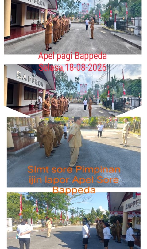 Pelaksanaan Apel Pagi  dan Sore Bappeda
